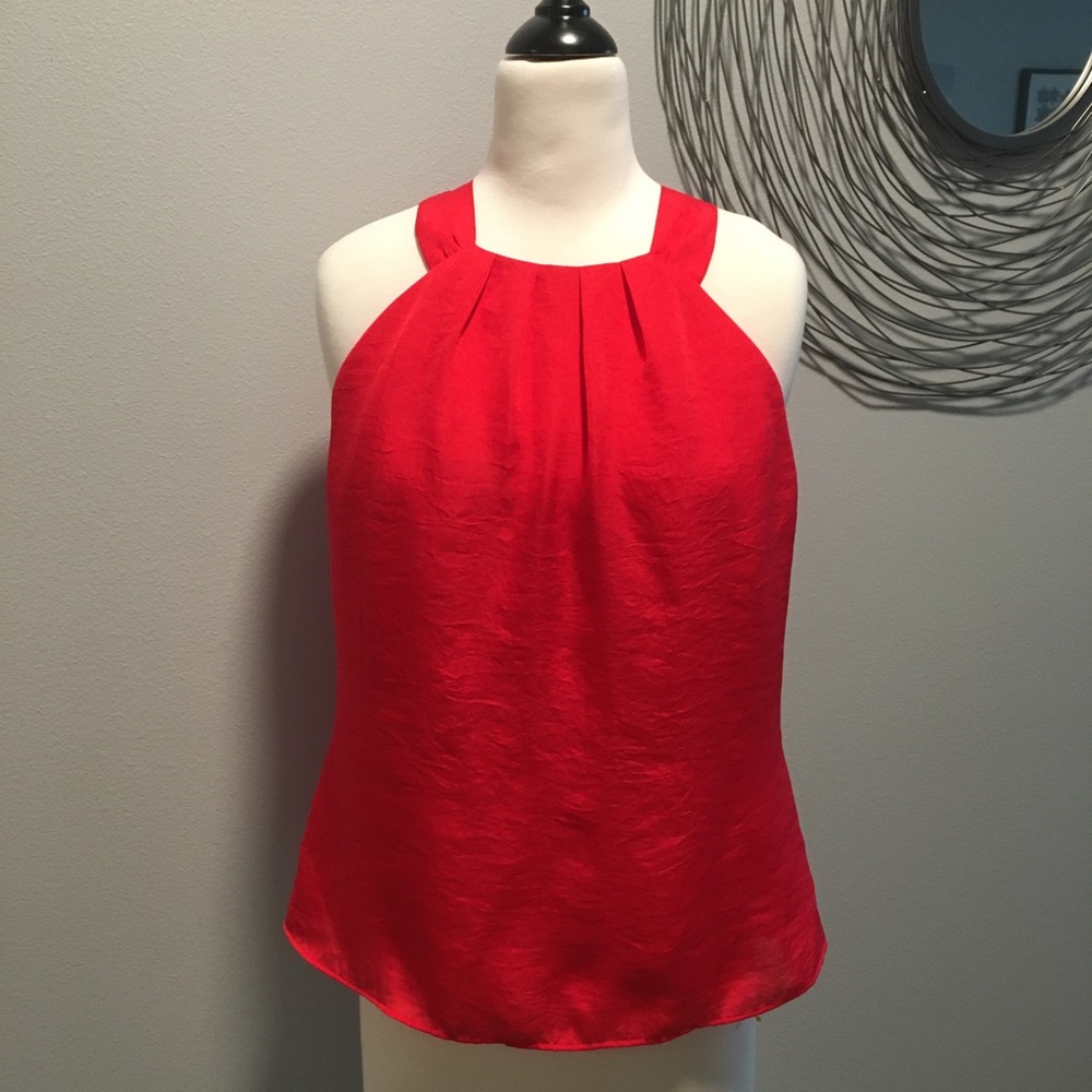 Silky red tank blouse